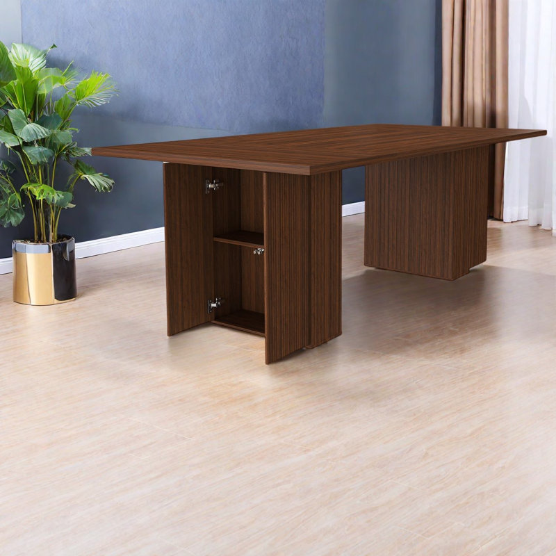 Tables de salle à manger spacieuses avec rangement, panneau de fibres à densité moyenne noyer, style campagne moderne pour la cuisine