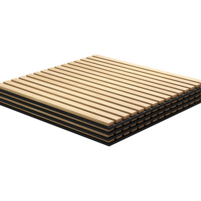 4 Pack 24"X24" Oak 3D Faux Wood Wall Panels For Home Office Acoustic Improvement Sound Dampening Audio Experience
