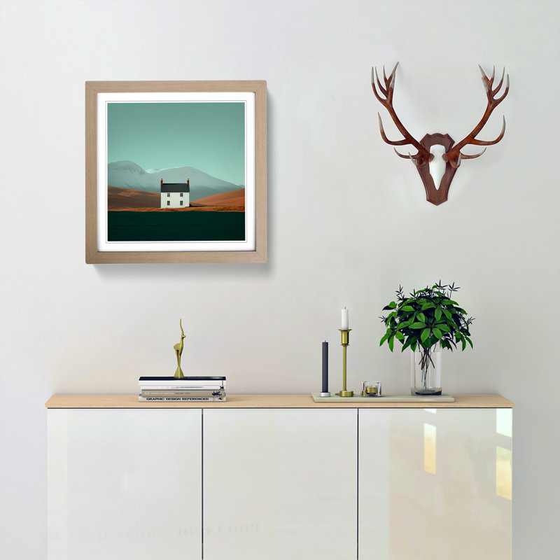 Scotland Minimalism Framed Print, Oak