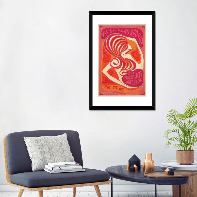 « san bruno a-go-go », impression sur toile, H 24 po x l 16 po x P 1 po, Papier d'art encadré noir, Blanc