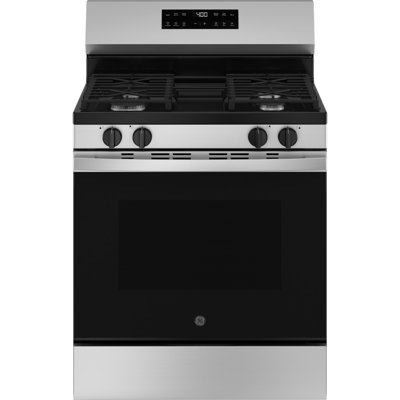 GE Appliances 30"" 5.3 Cubic Feet Smart Natural Gas Freestanding Range -  GGF400PVSS