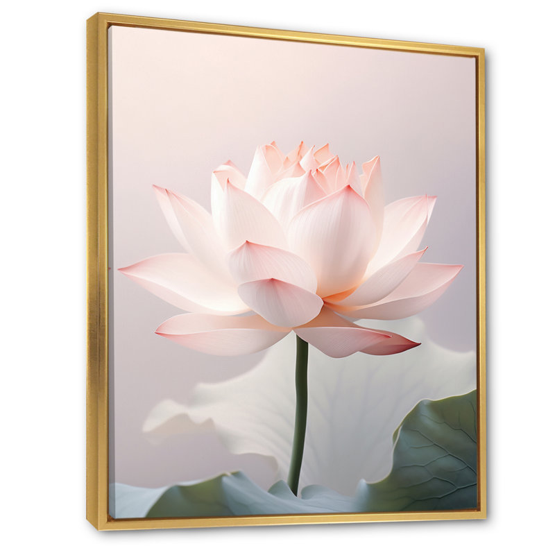 «Lunel Hinduisim Art Lotus Serenity» - Art mural sur toile de l'hindouisme, H 20 po x l 12 po x P 1 po, Cadre flottant doré