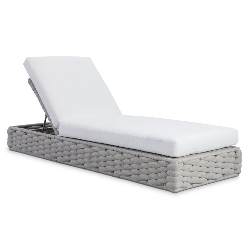 Chaise longue d'extérieur Salinas - Sur mesure, Lin gris clair 6032-010
