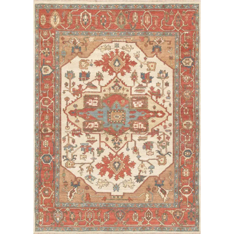 Oriental Area Rug in Ivory, Rectangle 7'9" x 10'