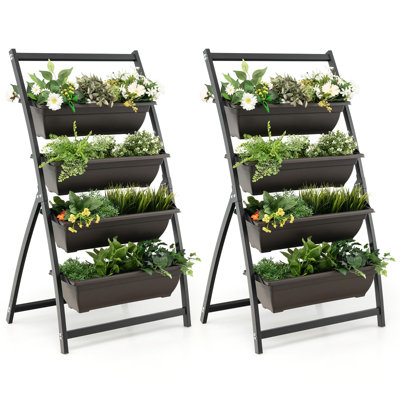Landingham Red Barrel Studio® 4-tier Vertical Raised Garden Bed Elevated Planter Box W/4 Container Boxes