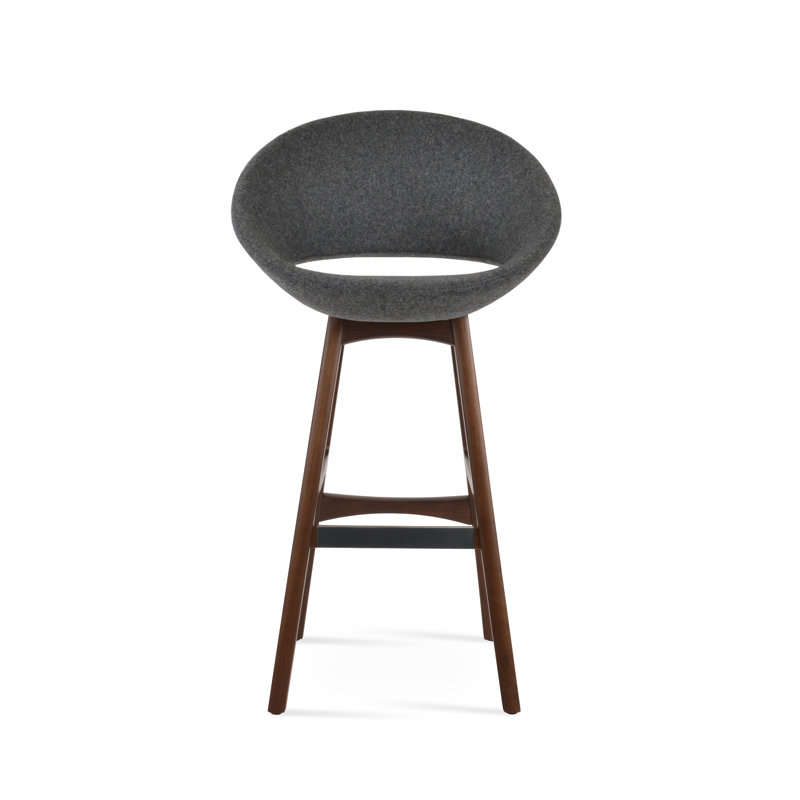 Tabouret Crescent, Gris foncé, Noyer, Petit tabouret (siège d'une hauteur de 23 po)