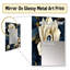 Amero Blue pivoines Regal damassé opulence - miroir décoratif floral, miroir mural de chalet, impression d'art en métal-959425759
