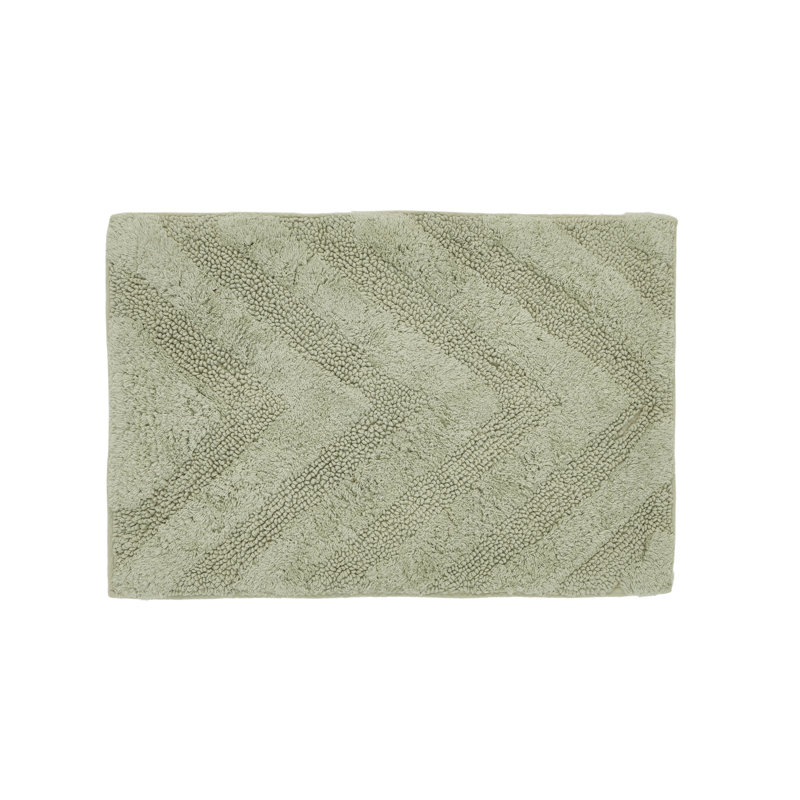 Branston 100% Cotton 1990 GSM Tufted Bath Rug with Non-Slip Backing, OEKO-TEX Certified, Machine Washable, Luxurious Chevron Pattern, Ultra Soft & Absorbent Bathroom Rug, 24" x 40" Rectangle, Sage