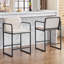 De 2 tabourets de bar rembourrés confortables à hauteur de comptoir avec structure en métal beige pour la salle à manger, la cuisine, le siège à usage domestique et le bar de construction, la cuisine-1217118006