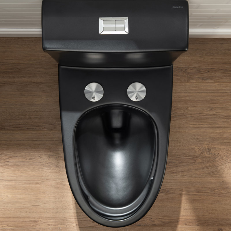17" Comfort Height Standard  Toilet, Dual-Flush Modern Elongated One-Piece Toilet with Glazed Surface (Seat lncluded)