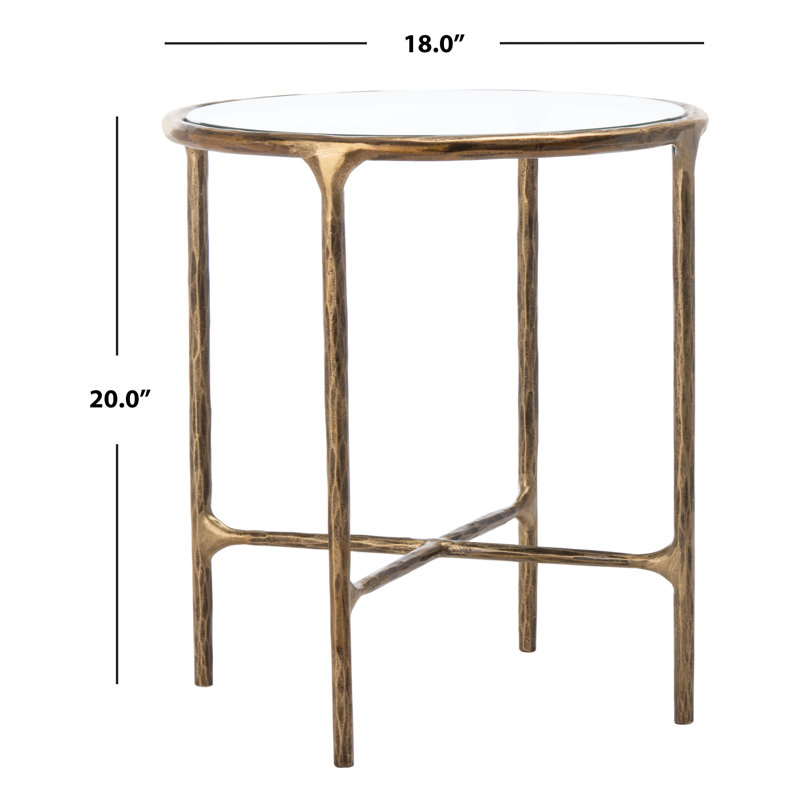 Evelynn End Table, Clear, Brass