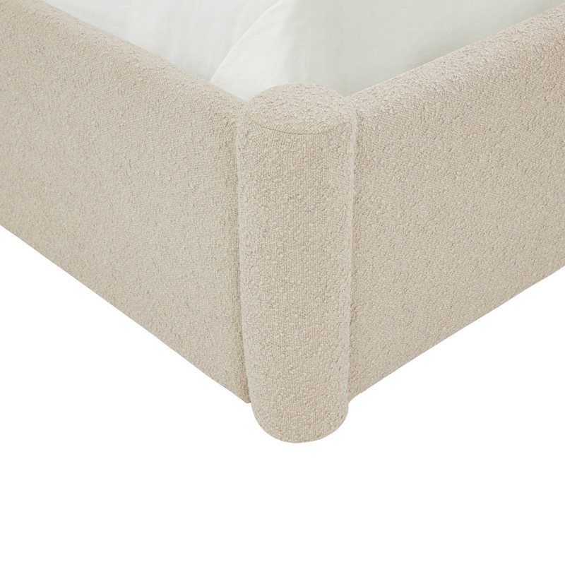 Dart Upholstered Bed, Queen, Beige