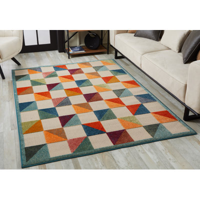 Tapis d'intérieur / extérieur à carreaux Hesselbein