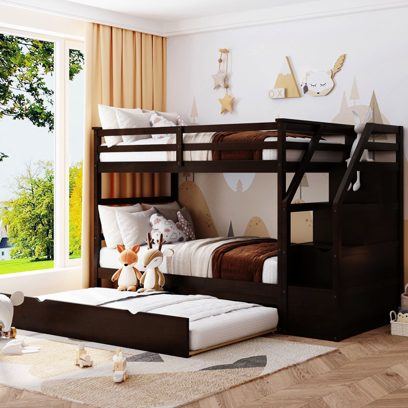 - Lit superposé coloré Twintwin avec lit gigogne et escalier de rangement pratique - idéal pour les petits espaces 3 alertes pratiques,