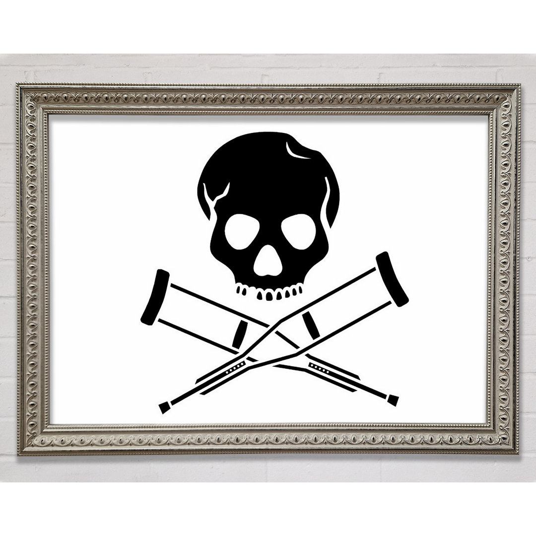 Jackass Skull N Bones B N W Gerahmter Druck