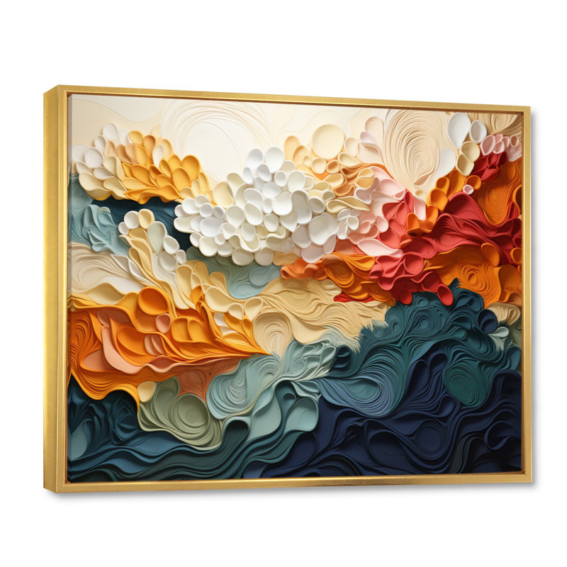 Biomorphism Forms VI On Canvas Print, Gold Floater Framed, 34" H x 44" W x 1.5" D