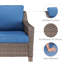 Chaises longues d'extérieur en rotin avec coussins et repose-pieds Tya-1542937463