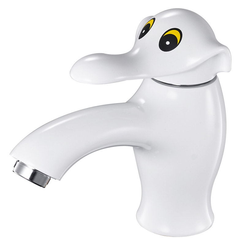 Robinet pour salle de bain à un trou avec drain, Blanc