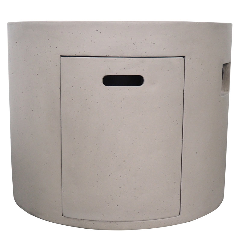 40,000 Fire Pit - 31" Round, Lightweight Concrete, Grey, Ideal For Outdoor Enjoyment, No Assembly Round , Create A Serene Backyard,
