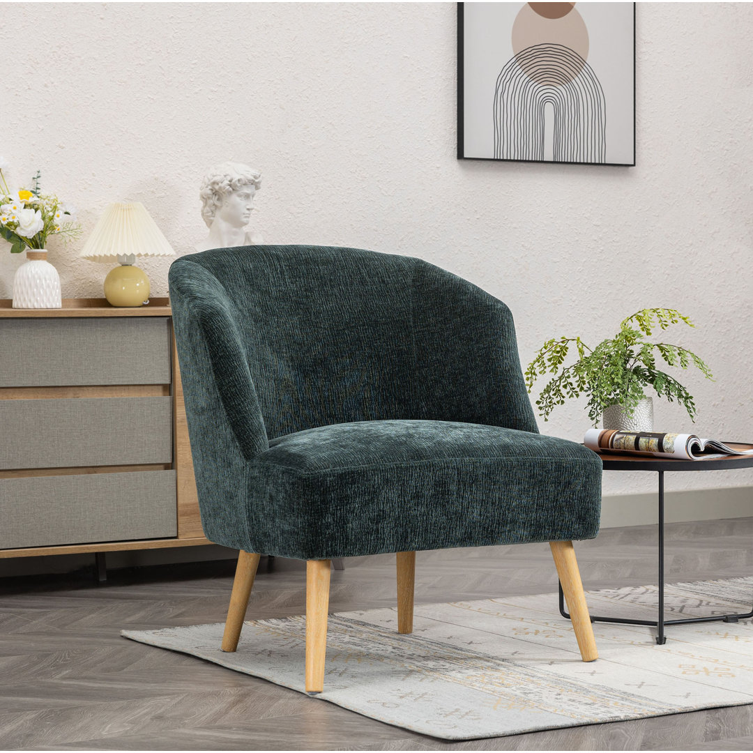 Artavion Corduroy Accent Barrel Chair with Rubberwood Legs Wade Logan®