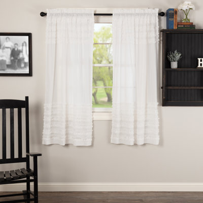 Panneau de rideau transparent avec passe-tringle 100% coton Penwortham