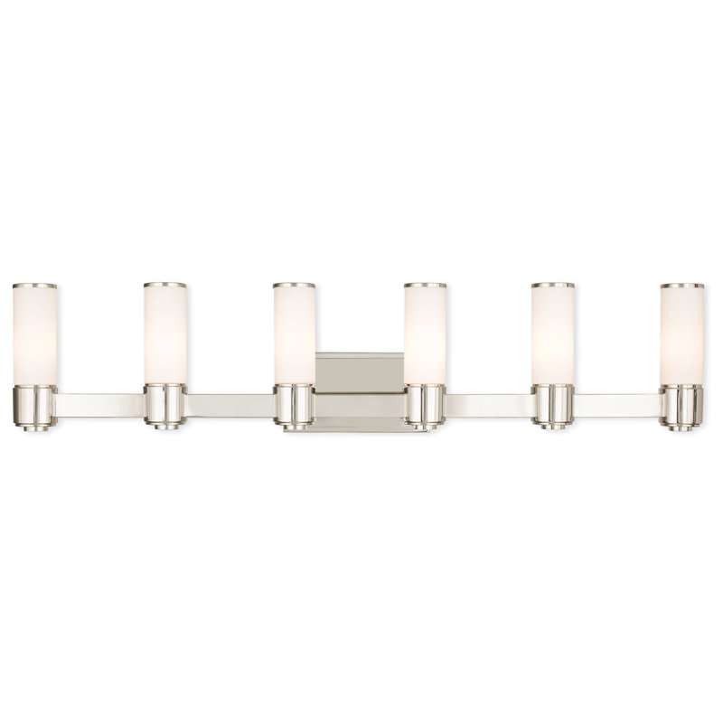 Éclairage de salle de bain à intensité variable 6 lumières Baleria, Nickel poli