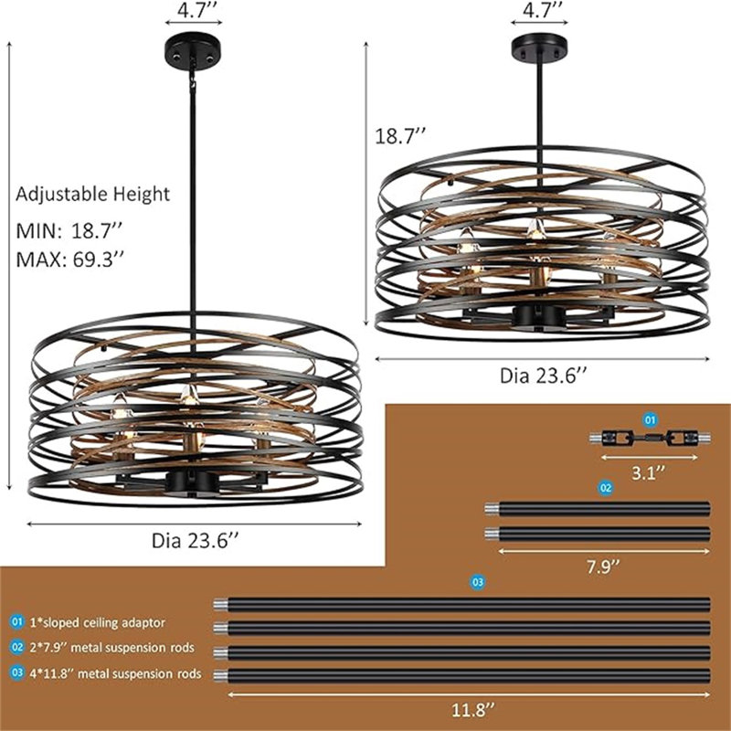 A Simple Drum Shaped Chandelier