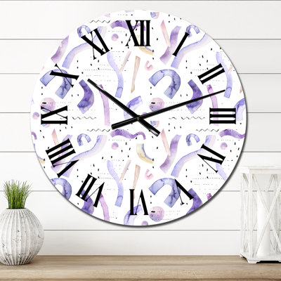 Horloge murale Minimal Organic Lavender