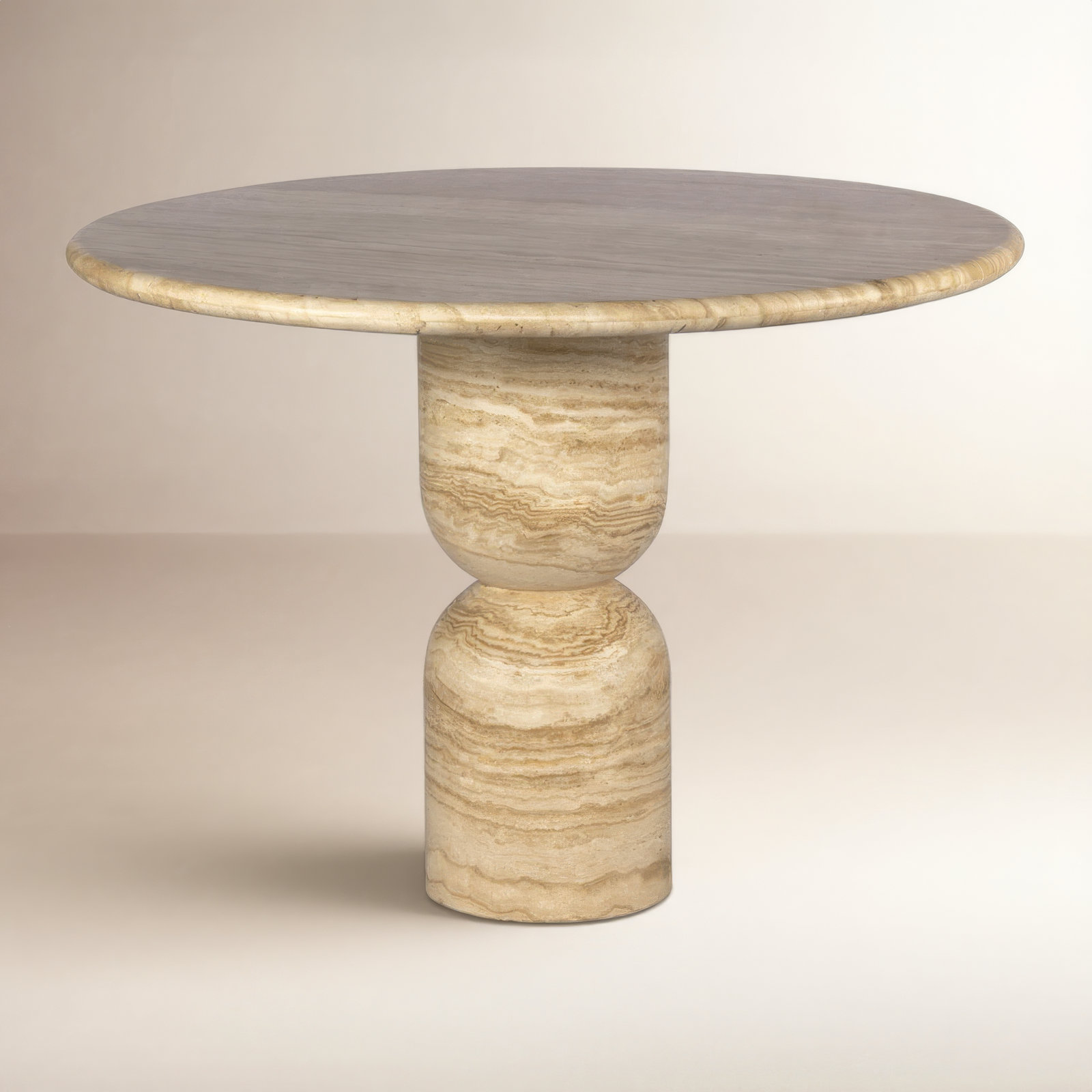 Figueroa Dining Table, 30" H x 42" W x 42" D, Light Beige Tavertine