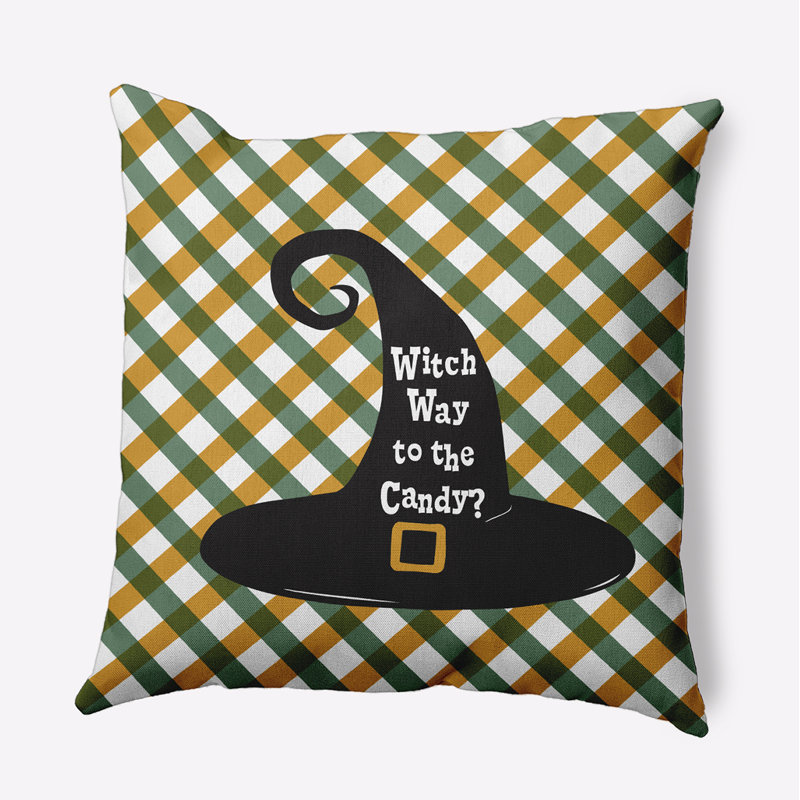 Checkered Reversible Throw Pillow, 20" x 20", Golden Mustard