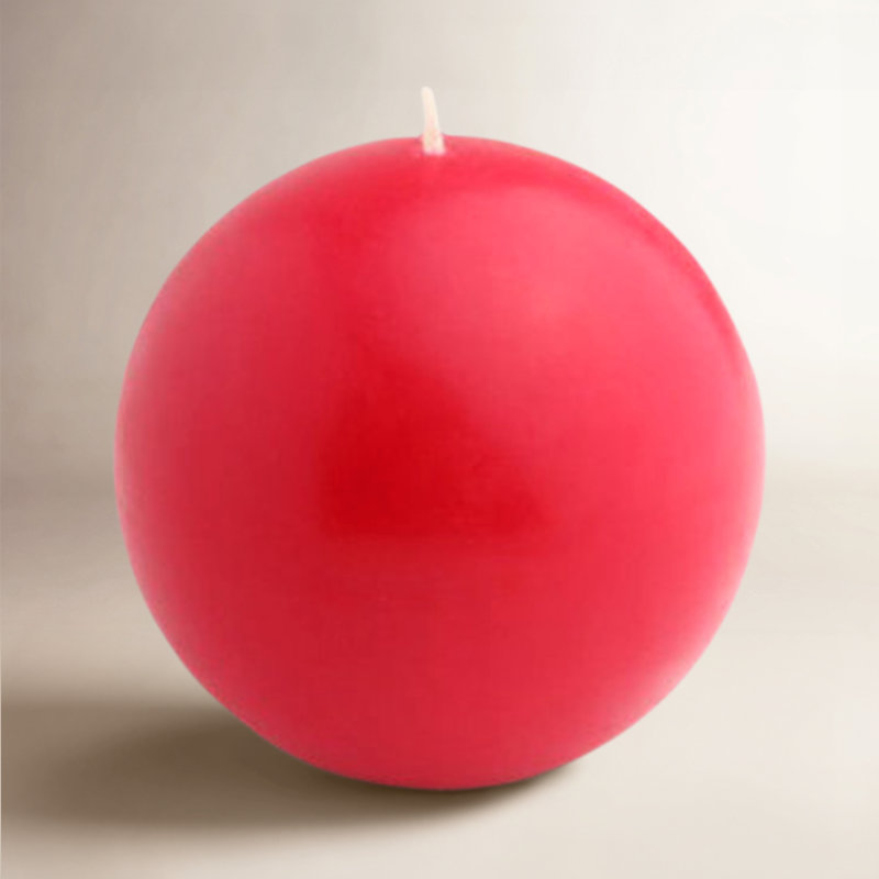 Bougie ronde, Ensemble de 12, Rouge, Diamètre de 4 po