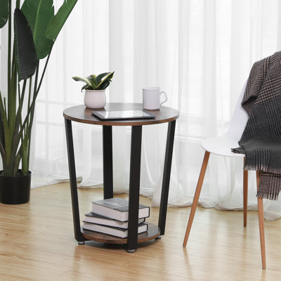 Ashtabula Circular End Table with Open Shelf