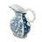 Decorative Porcelain Pitcher with Floral Patterns - 9" x 5" x 10" - Blue /White