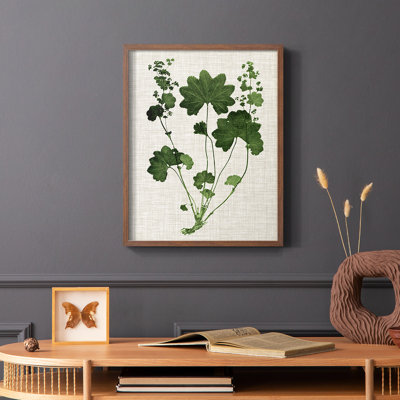 Forest Foliage on Linen IV Framed Print - Solid Wood