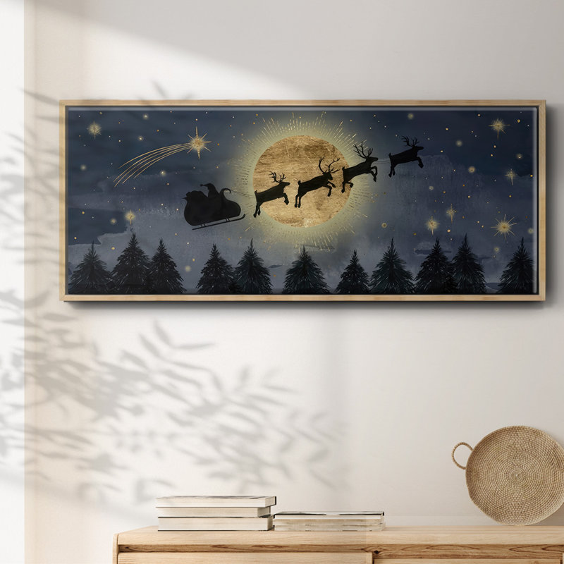 Santas Ride- Framed Canvas, 12" H x 30" W