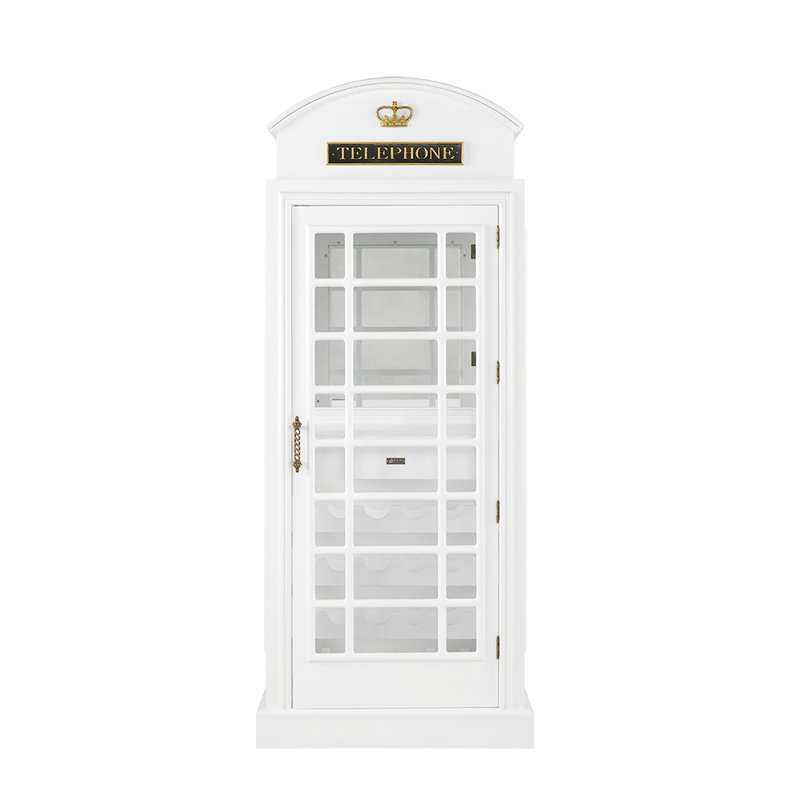 Marroquin Telephone Booth Bar Cabinet By RAM Game Room, White