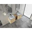 Meuble-lavabo mural de 60 po avec lavabo d'art en céramique, porte à fermeture en douceur et tablettes de rangement, design élégant et peu encombrant-167536307