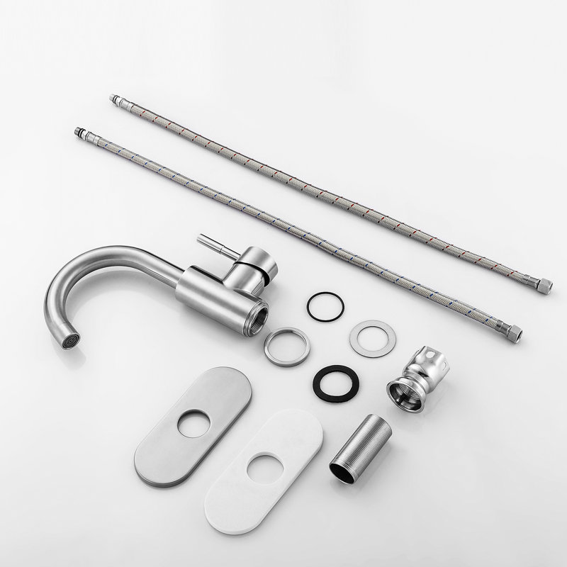 Bathroom Faucet Single Hole Handle In Brushed Nickel - Offering A Contemporary And Elegant Look For To Strong Corrosion Scratches