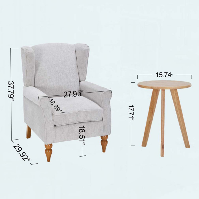 Fauteuil d'appoint à dossier haut, Beige
