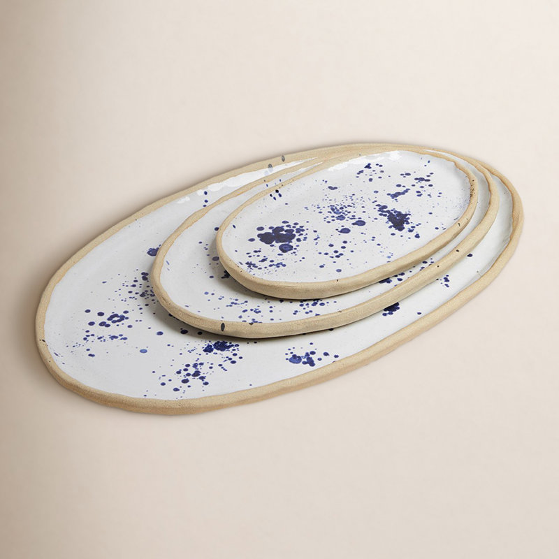 Stoneware Platter, Large: 16" X 10"