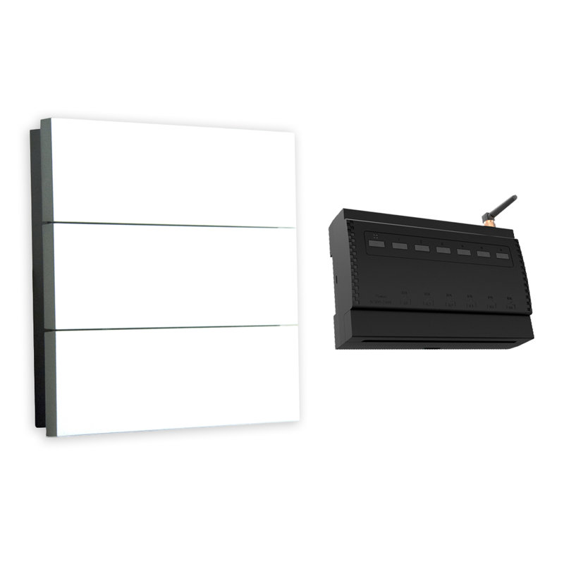Ener - J Kinetic Wireless 6 Gang Smart Light Switch Kit with RF and WiFi Receiver White 16A and 10A