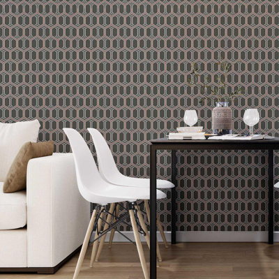 Rouleau de papier peint adhésif lisse L 8,5 pi x l 24 po Destaney Beehive