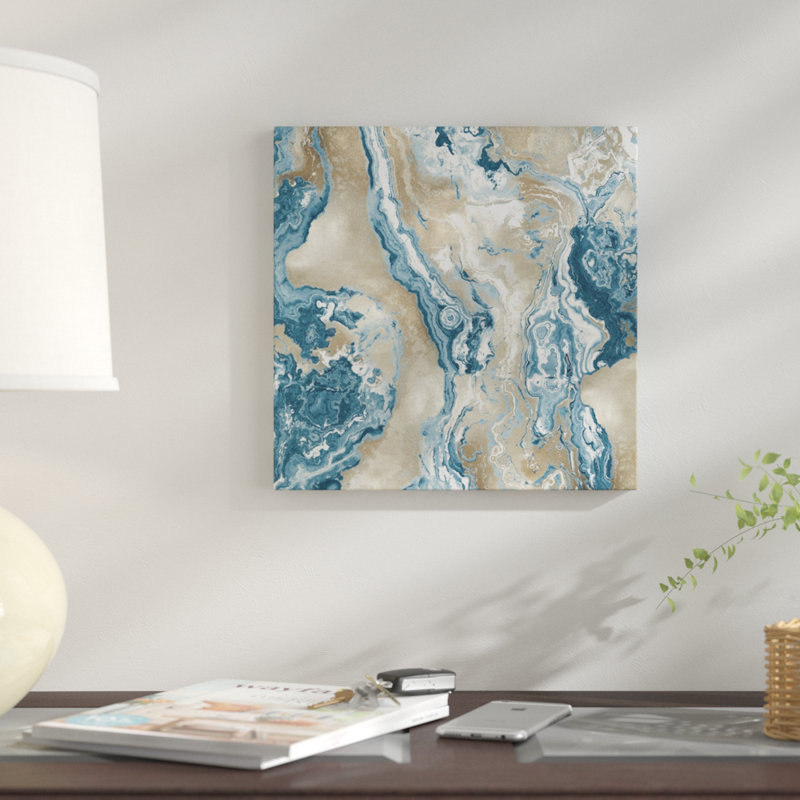 «Onyx Teal», impression sur toile, H 12 po x l 12 po x P 0,75 po, Pas de tapis, Toile tendue
