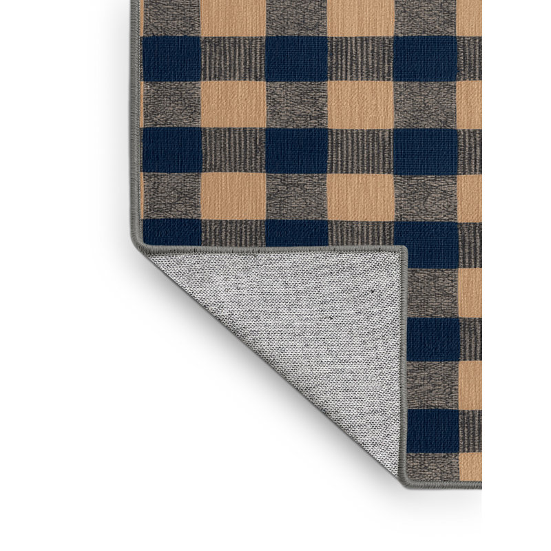 Tapis gris à carreaux lavable à la machine, Tapis de couloir 2 pi x 4 pi