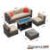 Ensemble de conversation modulaire avec coussins 7 pièces