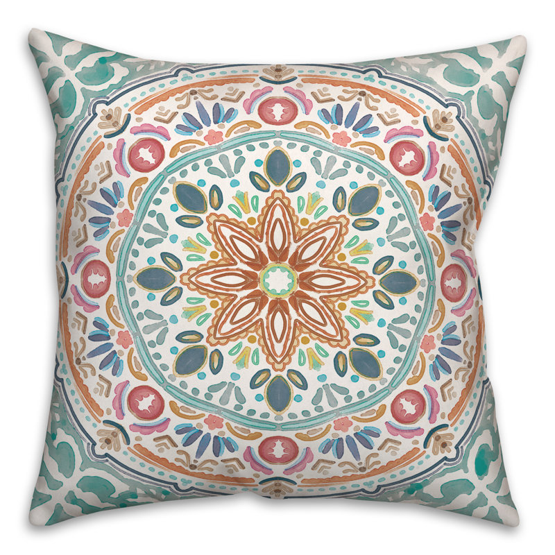 Housse et insert de coussin extérieur d'extérieur, Bleu, Floral 6