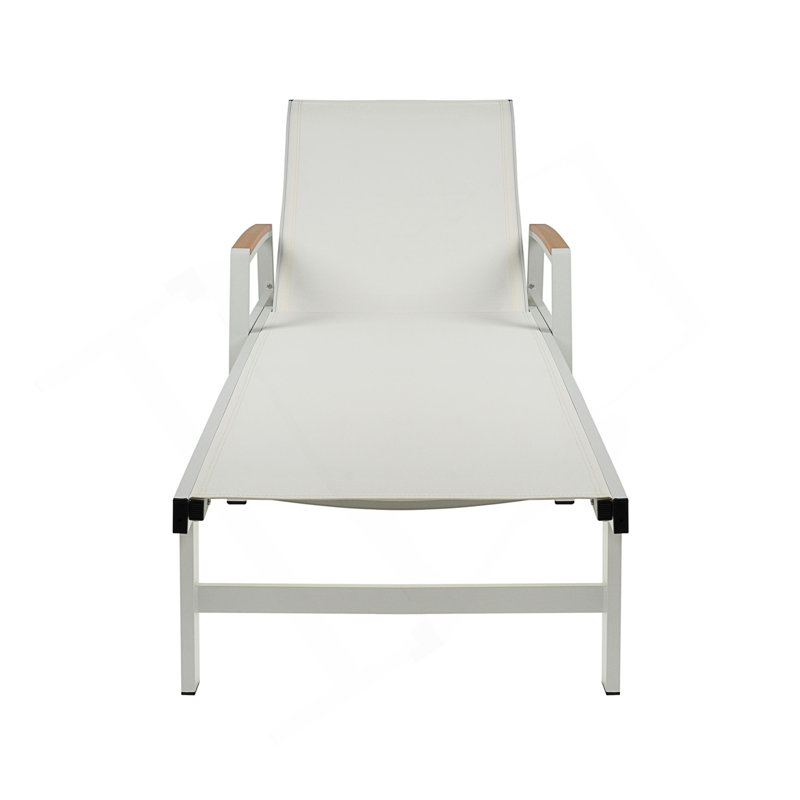 Chaise longue d'extérieur à structure en aluminium durable avec sièges en filet réglables pour une détente confortable dans le patio ou la cour