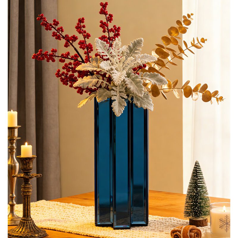 Vase de table en verre bleu Irmfried, Bleu