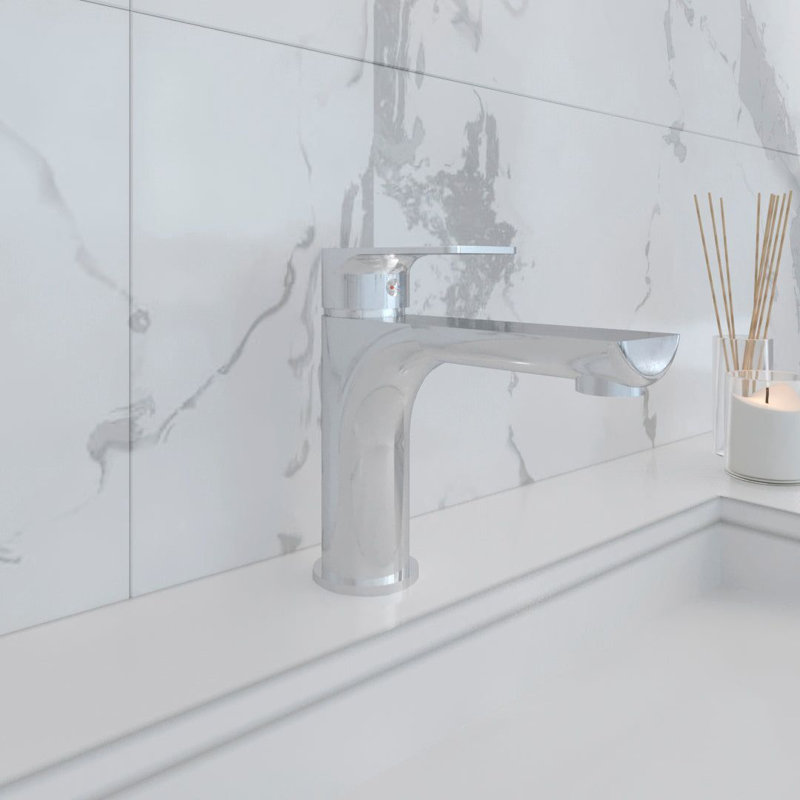 DAX Single Handle Brass Bathroom Faucet, Chrome