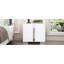 Table de chevet élégante avec pied en métal, table de chevet en miroir avec 2 tiroirs pour chambre à coucher, salon, blanc (ancien SKU: WF319353AAK)-132228311